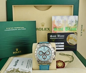 ROLEX 18kt White Gold DAYTONA Glacier Blue Index Strap 116519 SANT BLANC - Picture 1 of 10