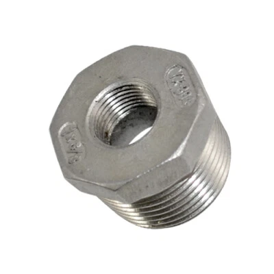 SS 304 male to female NPT threaded Reducing bush adapter Pipe Reducer Fitting - Image 1 of 4