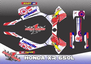 HONDA XR 650L XR650 CUSTSTOM GRAPHICS KIT GRAFICAS DECAL WARcraft - Picture 1 of 1
