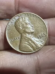 1965 RARE NO mint mark & Liberty L on edge ERROR Lincoln Memorial Penny - Picture 1 of 3