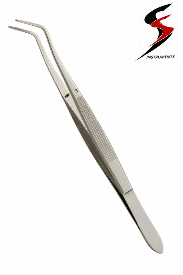 SS INSTRUMENTX Forceps Tweezer Curved Home Eyelash Precise Stainless Steel Pointed Tip Light
