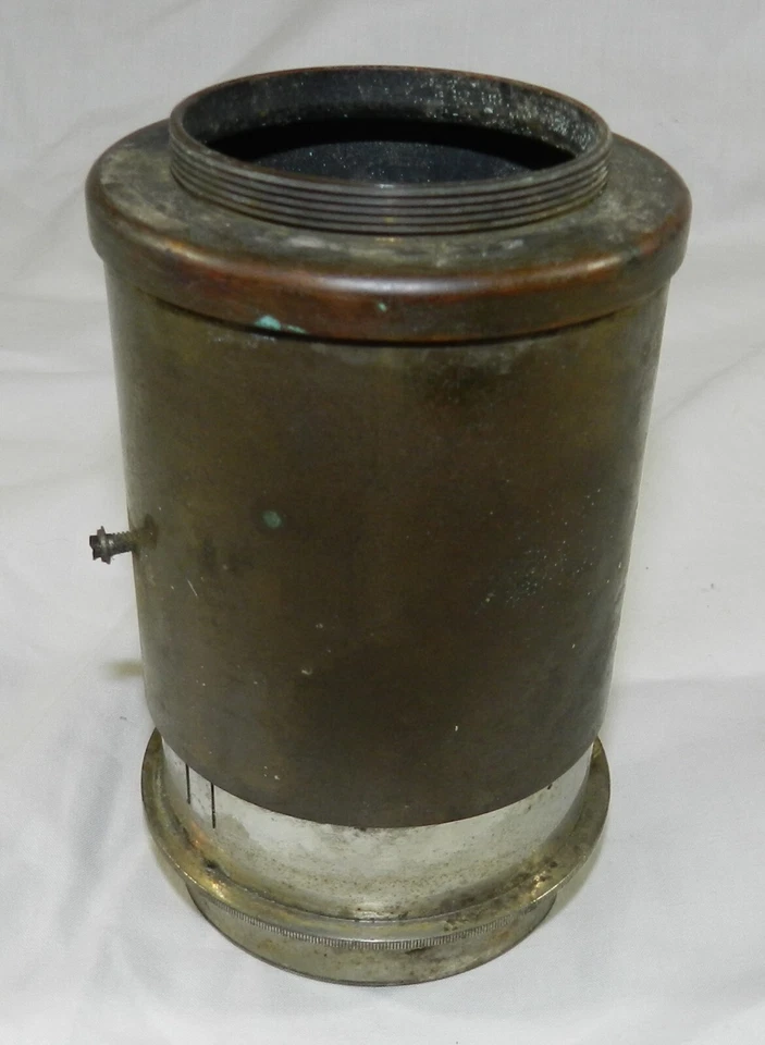 Lente de cámara de latón vintage - Gundlach-Manhattan Opt. Co. Rochester, NY - 5" de largo Foto 1 de 4