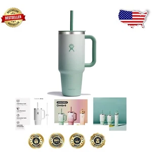 20 Oz Vacuum Insulated Botanical Tumbler with Press-In Straw Lid - Matcha Ombre - Picture 1 of 12
