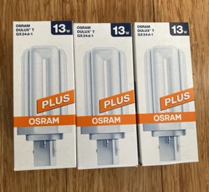 Job Lot 3 Osram Dulux T GX24d-1 Light Bulbs 13W Cool White 900 Lumens - Picture 1 of 4