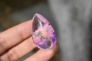 Colgante Fantasma Púrpura (Puede Perforar Agujero) Cristal Reiki Decoración Curar Regalo 1 pieza - Imagen 1 de 10