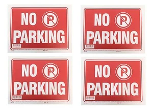 4 Sign -  NO PARKING - Plastic Size: 9"x12" 4pcs  - Picture 1 of 1