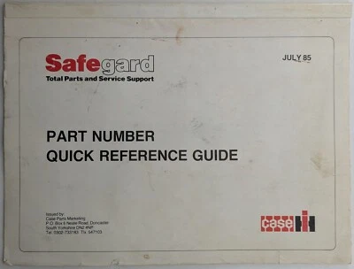 Original Case SafeGard Parts Number Quick Reference Guide, July 1985 - Image 1 of 4