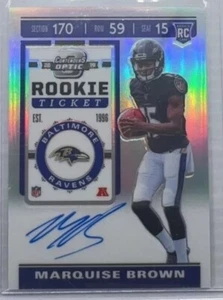 2019 Contenders Optic Marquise Brown Silver Prizm Rookie Auto RC #127 Chiefs - Bild 1 von 2