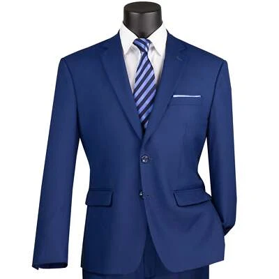 VINCI Men's Twilight Blue 2-Button Suit w/ Adjustable Waistband, Reg-Fit - NEW - Image 1 of 3