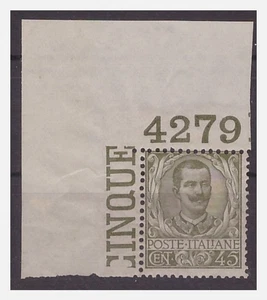 REGNO 1901  -  FLOREALE  CENTESIMI 45    NUOVO  **   NUMERO DI TAVOLA - Picture 1 of 1
