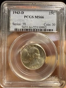 1943 D PCGS MS66 Washington Quarter #B50062 - Bild 1 von 2