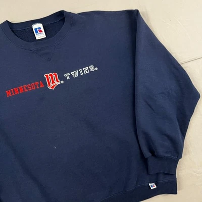 Vintage Minnesota Twins Russell Athletic Navy Crewneck Sz XL - Image 1 of 4