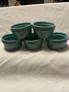 Juego de 5 moldes de cerámica turquesa de 2" de diámetro 1" de profundidad - Imagen 1 de 5