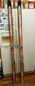 Vintage Dura-Fiber HC4 Snow Skis 195 Cm With Look Nevada Bindings - Picture 1 of 13