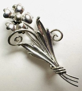 VTG Carl Arts Sterling Silver flower Bouquet Brooch Signed Pretty Midcentury - Bild 1 von 6