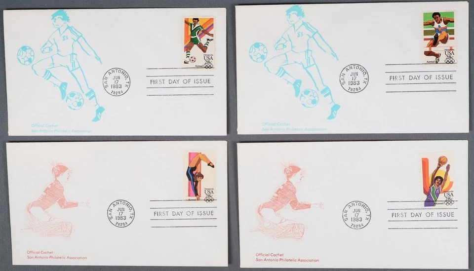MayfairStamps US FDC 1983 Texas Olympics Summer 4 First Day Cover aau_72583 - Image 1 of 2