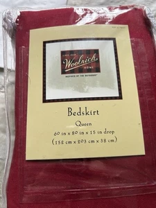 Red Woolrich Queen Sized Cotton Bedskirt - Picture 1 of 2