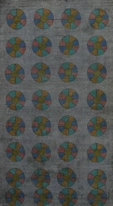 Alfombra hecha a mano con patrones circulares artísticos 4x6 gris sobre teñida decoración del hogar - Imagen 1 de 14