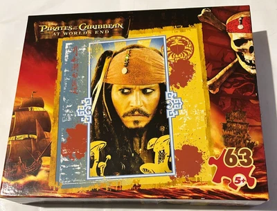 Puzzle de 63 piezas sellado Piratas del Caribe 2007 At World's End Jack Sparrow Foto 1 de 2
