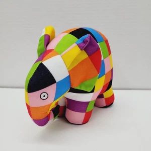 Elmer The Colorful Patchwork Elephant Vintage 8” Plush By David McKee 1993 - Picture 1 of 7