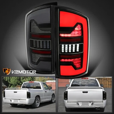 Black/Smoke Fits 2002-2006 Dodge Ram 1500 2500 Full LED Tail Lights Brake Lamps - Imagem 1 de 4