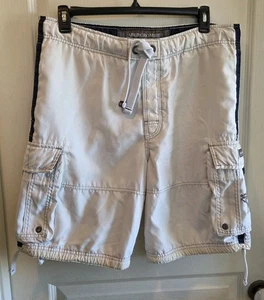 Y2K Abercrombie Finch Tugger Swim Trunks Men Size 38 Tan Moose Preppy Nautical - Picture 1 of 10