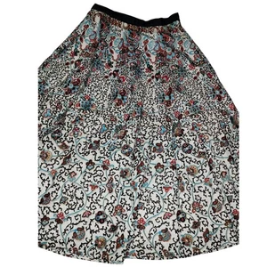 Coldwater Creek Boho Floral Beaded Waist Cotton Skirt Size M Multicolor India - Picture 1 of 8