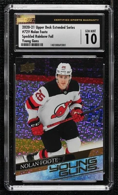 2020 UD Extended Series Speckled Rainbow Foil Nolan Foote CSG 10 Gem Mint Rookie - Image 1 of 3