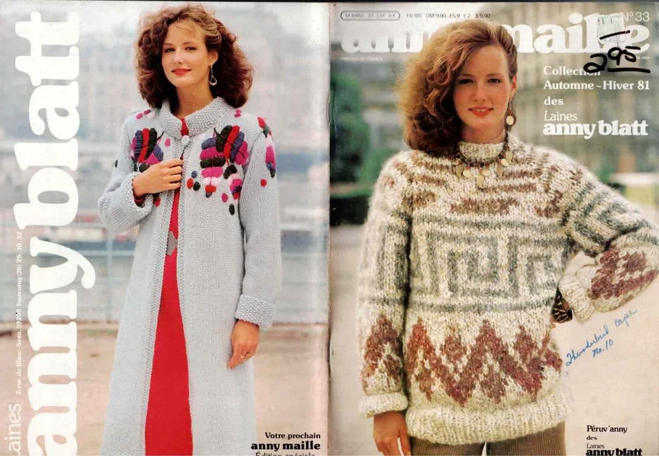 Anny Blatt Patrón Tejido Revista Suéteres Chaleco Poncho Mujeres Hombres Niño Nº 33 Foto 1 de 4