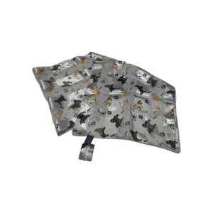 NEU Silk Feel Silber Transparent Gestreift Hunde Und Pfoten Rechteck Schal Hergestellt in Korea - Bild 1 von 3