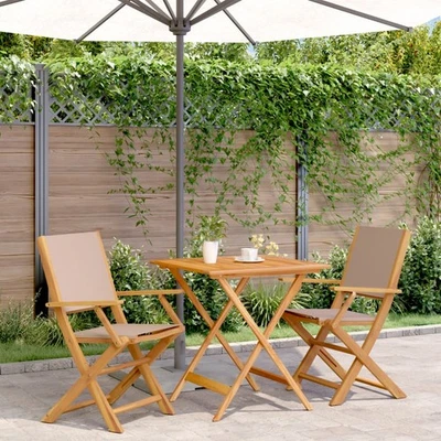Gartenmöbel Set Essgruppe Gartengarnitur Bistroset Stoff Massivholz vidaXL - Bild 1 von 4