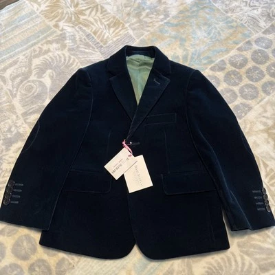 Chaqueta Blazer Isaac Mizrahi Niño Pequeño Cazador Verde Terciopelo Talla 3 Foto 1 de 4