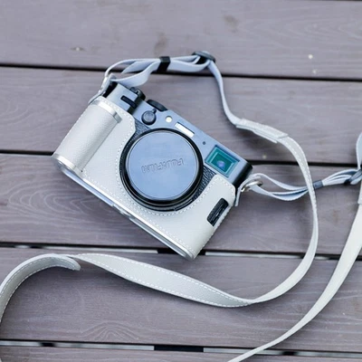 Real Leather Camera Bag Case Protect Cover Grip Strap For Fujifilm X100VI XM5 - Image 1 of 4