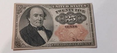 1864 US Fractional Currency 25 Cents Note Third Issue Robert J. Walker Portrait - Image 1 of 4