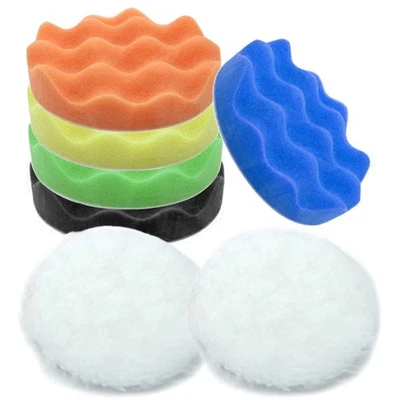 7x 6" Buffing Polishing Pads,Waffle Foam Buffing Pad,Wool Pad Kit for Polishing - Image 1 of 4