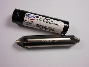MELIN Double Countersink 5/8" 60° 4FL HSS 3-1/4" OAL DHS4DP-5/8-60 - Picture 1 of 1