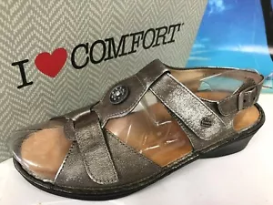 Finn Comfort Ivory Metallic Silver Buckle Walking Sandals Womens UK 4.5 US 7 - Picture 1 of 5