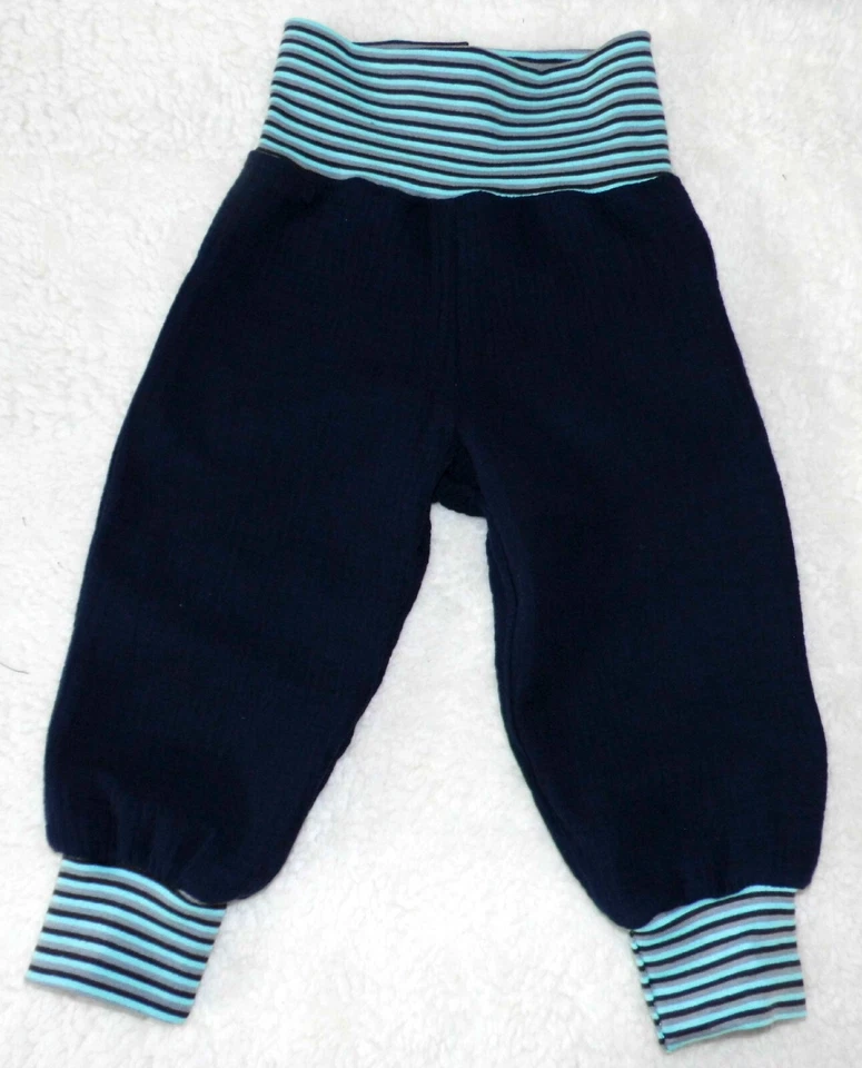 Sommerhose ♥ Musselinhose ♥ Unifarben Dunkelblau ♥  Gr. 62 - 158 ♥  Handmade - Bild 1 von 1