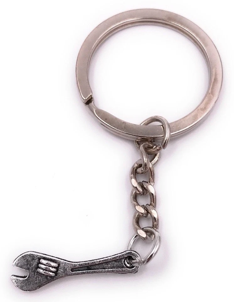 Inglese Chiave Piccolo Portachiavi Ciondolo Argento IN Metallo - Immagine 1 di 1