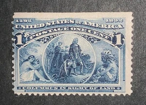 Travelstamps 1893 US Stamps Scott # 230, In Sight of Land, mnh, mint, og, 1 cent - Picture 1 of 8
