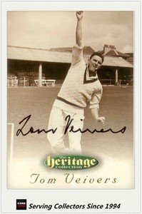 1996 Futera Cricket Heritage Collection Signature Card NO47 Tom Veivers