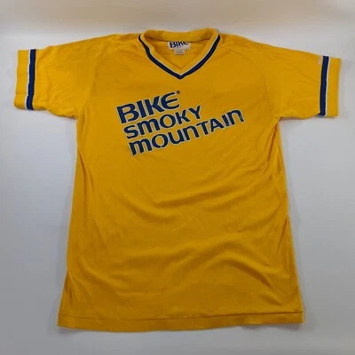 复古自行车 Smoky Mountain 黄色 T 恤,尺寸 L — 第 1/4 张图片