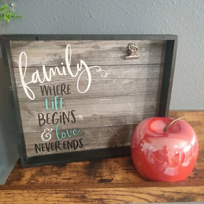 Soporte para fotos Letrero Apple Set Mesa Granja Decoración Oficina Marco de fotos  Foto 1 de 3