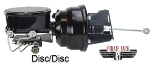 1960-66 Chevy Truck 8" Dual Power Brake Booster Conversion Kit (Disc/Disc) Black - Picture 1 of 8