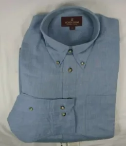 Camisa Nordstrom Estilo Natural Azul Algodón Con Botones Talla 15 L Stock Antiguo Nueva con Etiquetas - Imagen 1 de 12