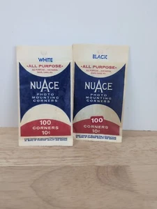 2 packs of Vintage NuAce Photo Mounting Corners Black All Purpose 100 corners Ea - Picture 1 of 5