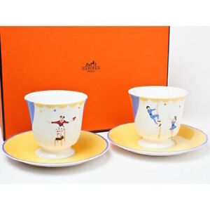 Hermes CIRCUS Cup Saucer Tableware set Coffee Tea Porcelain Ornament New Unused