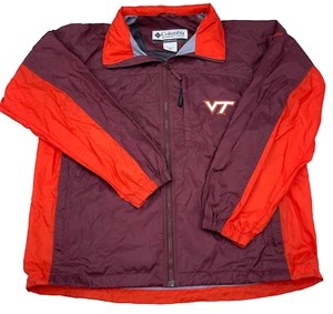 Virginia Teck Hokies Jacket Men Medium Windbreaker Rain Coat Columbia Packable - Picture 1 of 15
