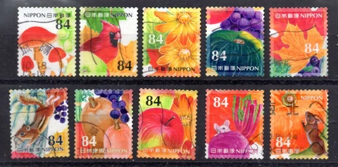 Japan 2019 ¥84 Autumn Greetings, (Sc# 4326a-j), Used Cover