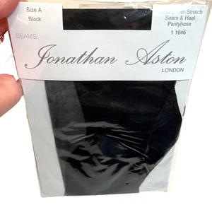 Medias Pantimedias Jonathan Aston Talla A Pequeña Costura Trasera Transparente Retro Burlesque Nuevas - Imagen 1 de 4